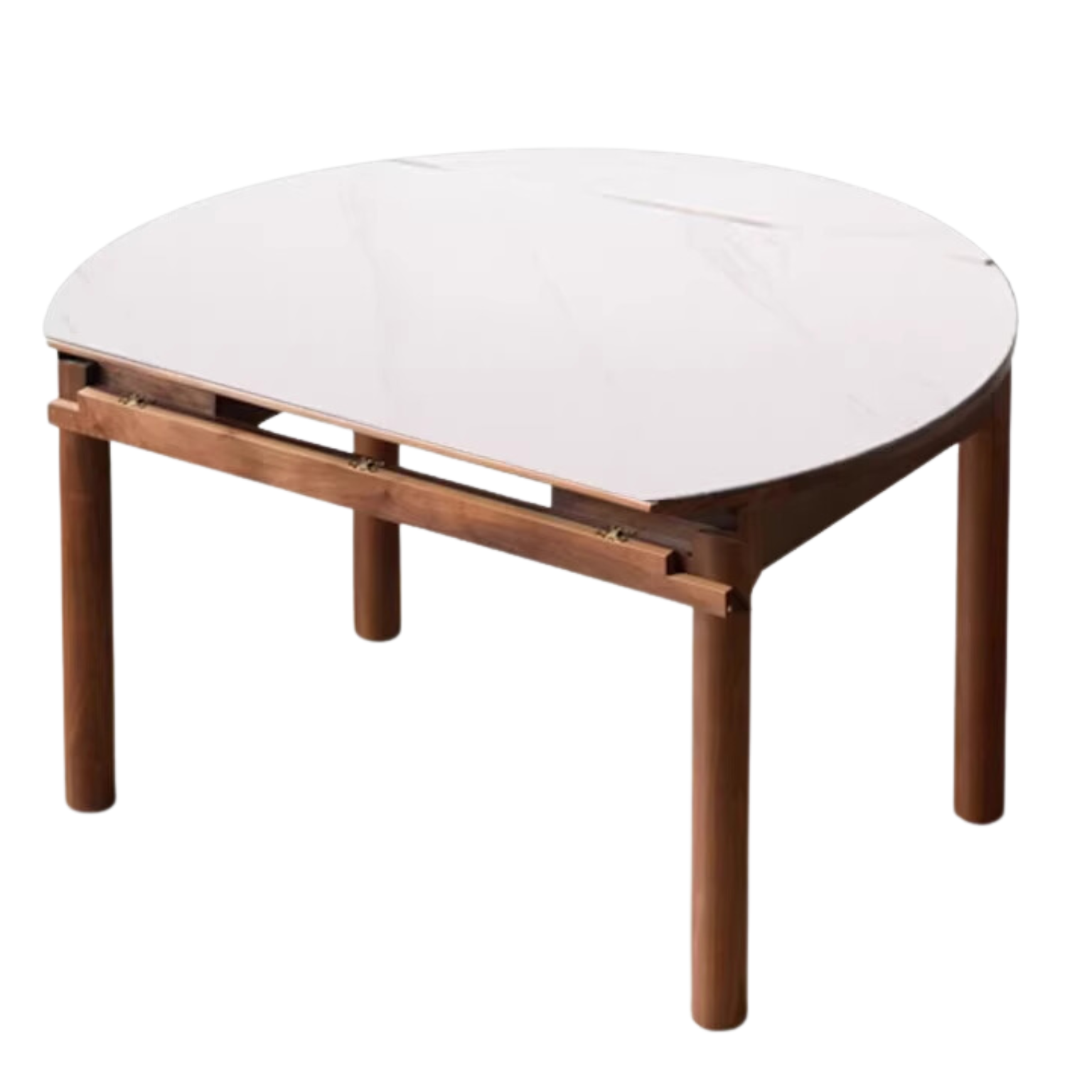 Premium Black Walnut Solid Wood Folding Round Dining Table - Handcrafted Natural Wood Table for Kitchen, Dining Room, Small Space & Outdoor Entertaining
