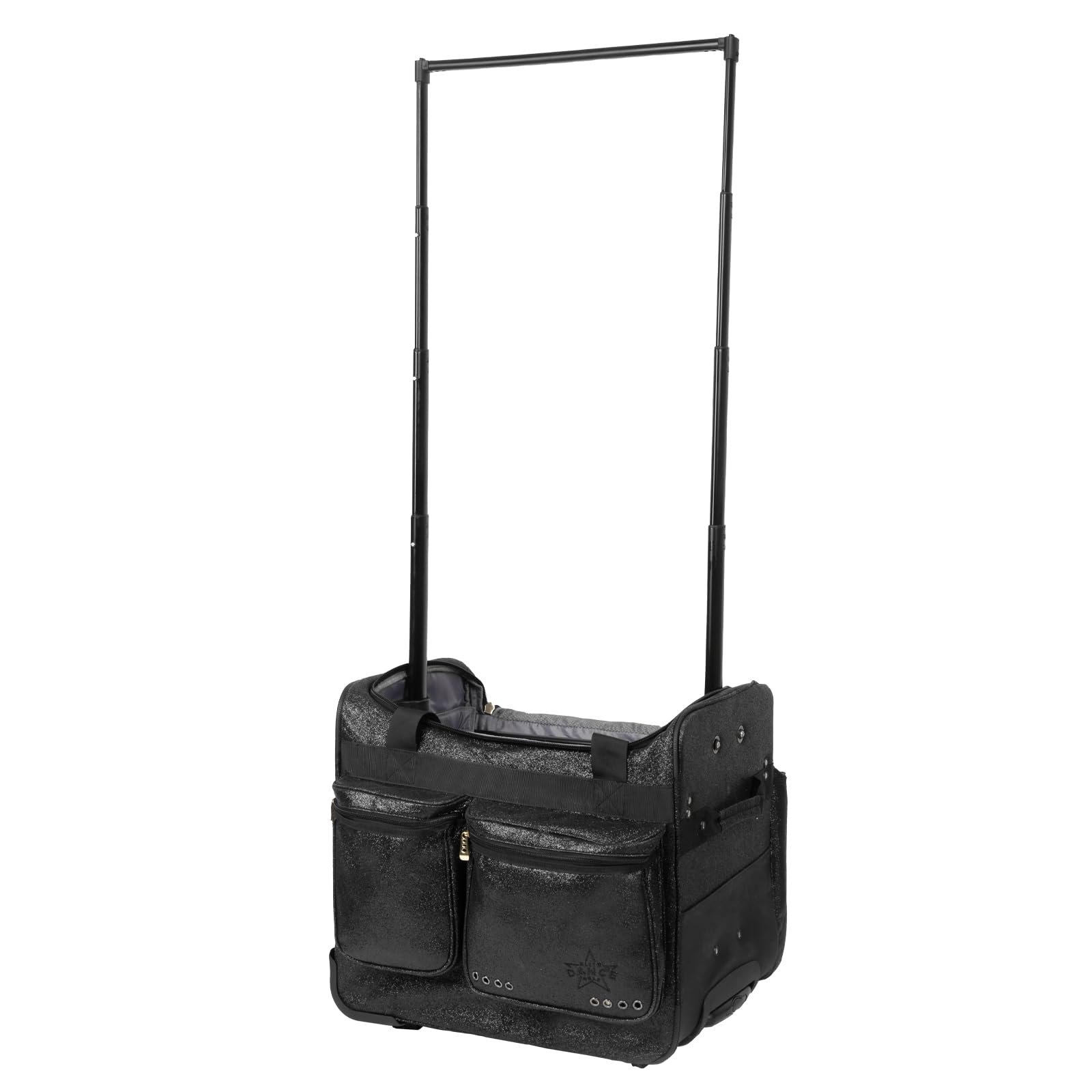 20 Inch Rolling Dance Bag with Garment Rack - Collapsible Competition Duffel Bag with Wheels for Dancers | Travel & Performance Costume Storage (Black) - Perfect for Dance Recitals, Competitions & Travel