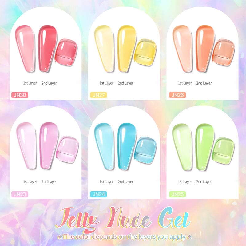 Pastel Jelly Nude Gel Polish - 10ml Long Lasting Nail Polish for Women - Perfect for Everyday Wear, Special Occasions & Nail Art Designs