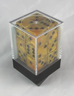 Koplow Games Gold 16mm D6 Marbled Dice Set - Perfect for Tabletop RPGs, Board Games, and Collectors