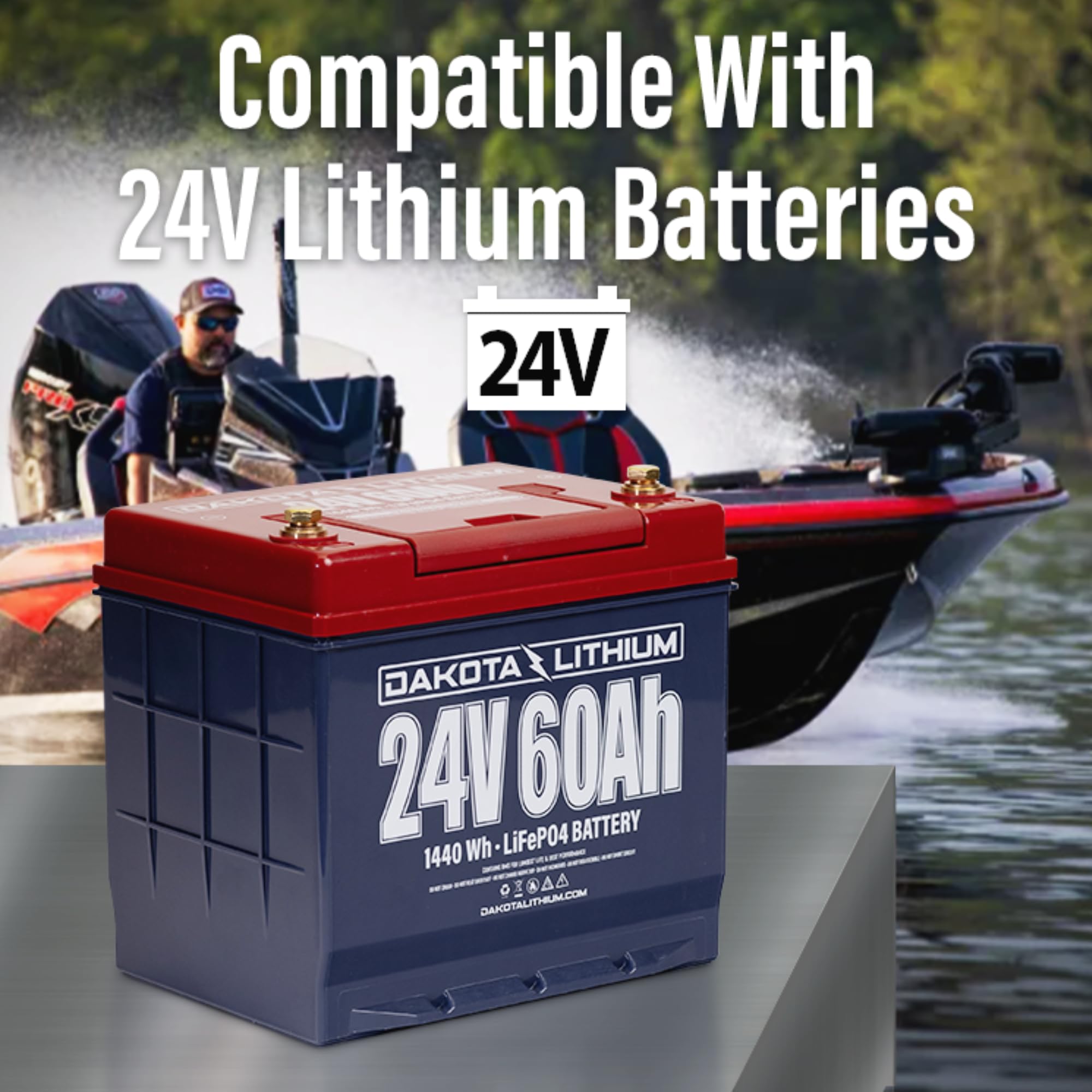 Dakota Lithium 24V 5A LiFePO4 Battery Charger - Fast Charging for Deep Cycle Lithium Batteries (Li-ion/LTO Compatible) - Perfect for RVs, Boats & Solar Power Systems