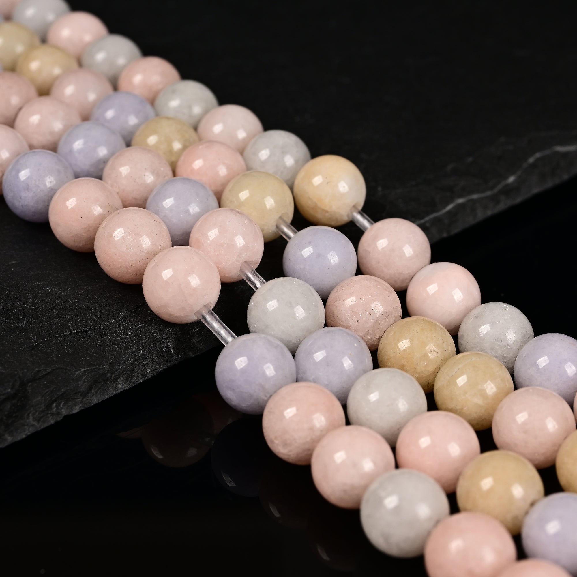 2.0mm Large Hole Natural Morganite Smooth Round Beads - 8mm, 10mm, 15.5mm Gemstone Beading Strands for Jewelry Making, DIY Crafts, Bracelets & Necklaces
