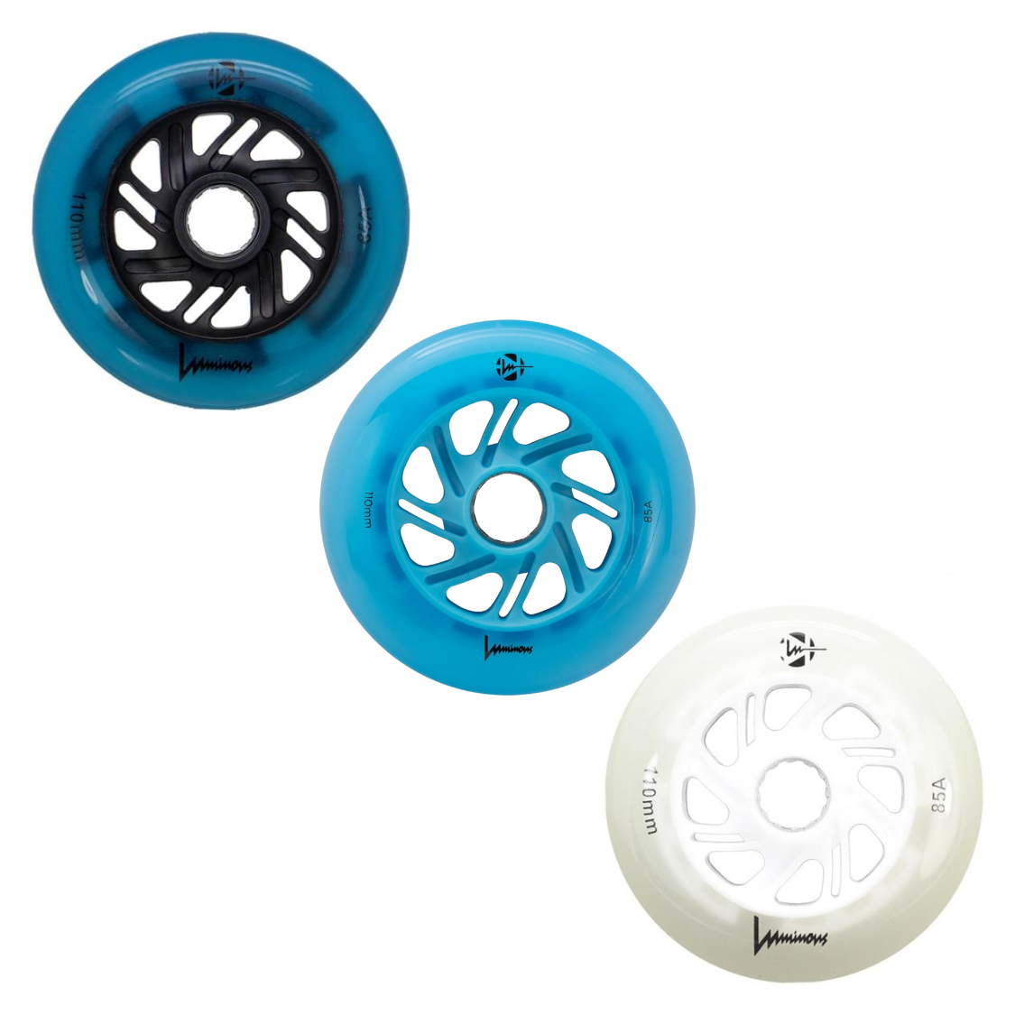 Luminous LED Inline Wheels - 110mm Glow in The Dark Skate Wheels for Night Skating, Rollerblading & Outdoor Sports - High Visibility Safety Wheels for Adults & Kids