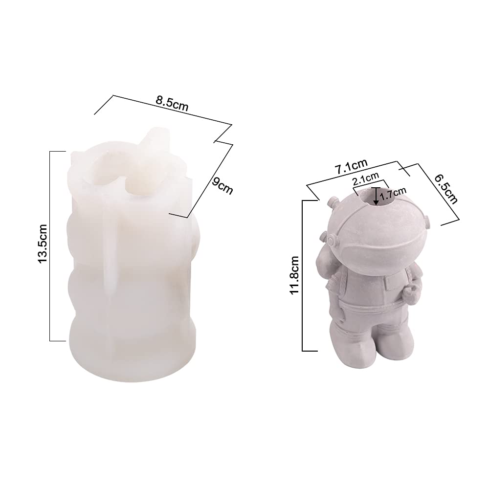 Astronaut Shaped Concrete Candle Holder Molds for DIY Candle Making - Unique Space-Themed Home Decor & Gift Idea for Birthday, Wedding, Party Decoration