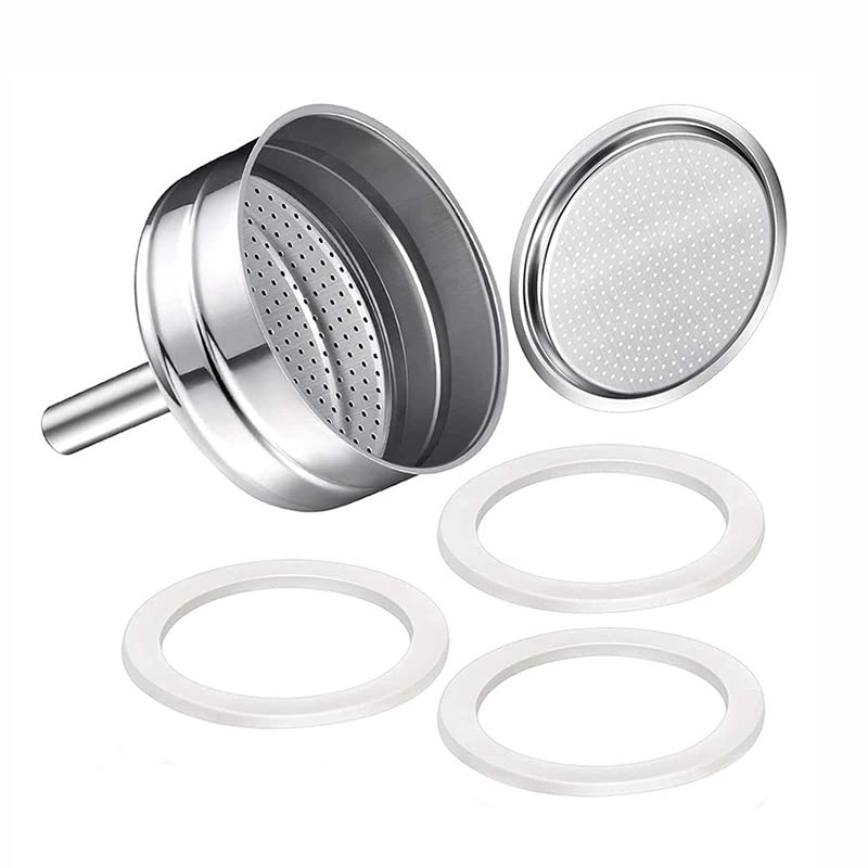 CG94 Moka Pot Coffee Filter with 3 Seals (2 Cups) - Perfect for Espresso, Stovetop Brewing & Italian Coffee at Home