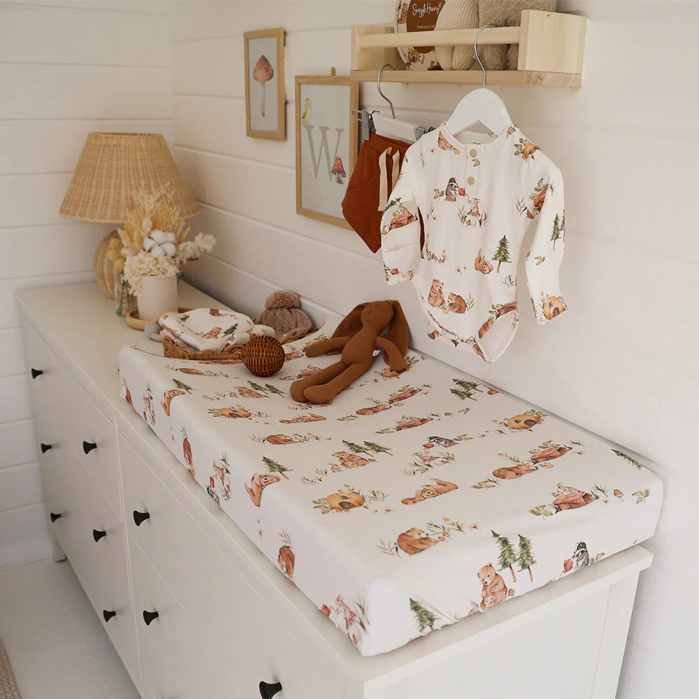 Snuggle Hunny Bassinet Sheet & Change Pad Cover with Bears - Soft & Breathable for Baby's Comfort - Perfect for Nursery, Travel & Daily Use