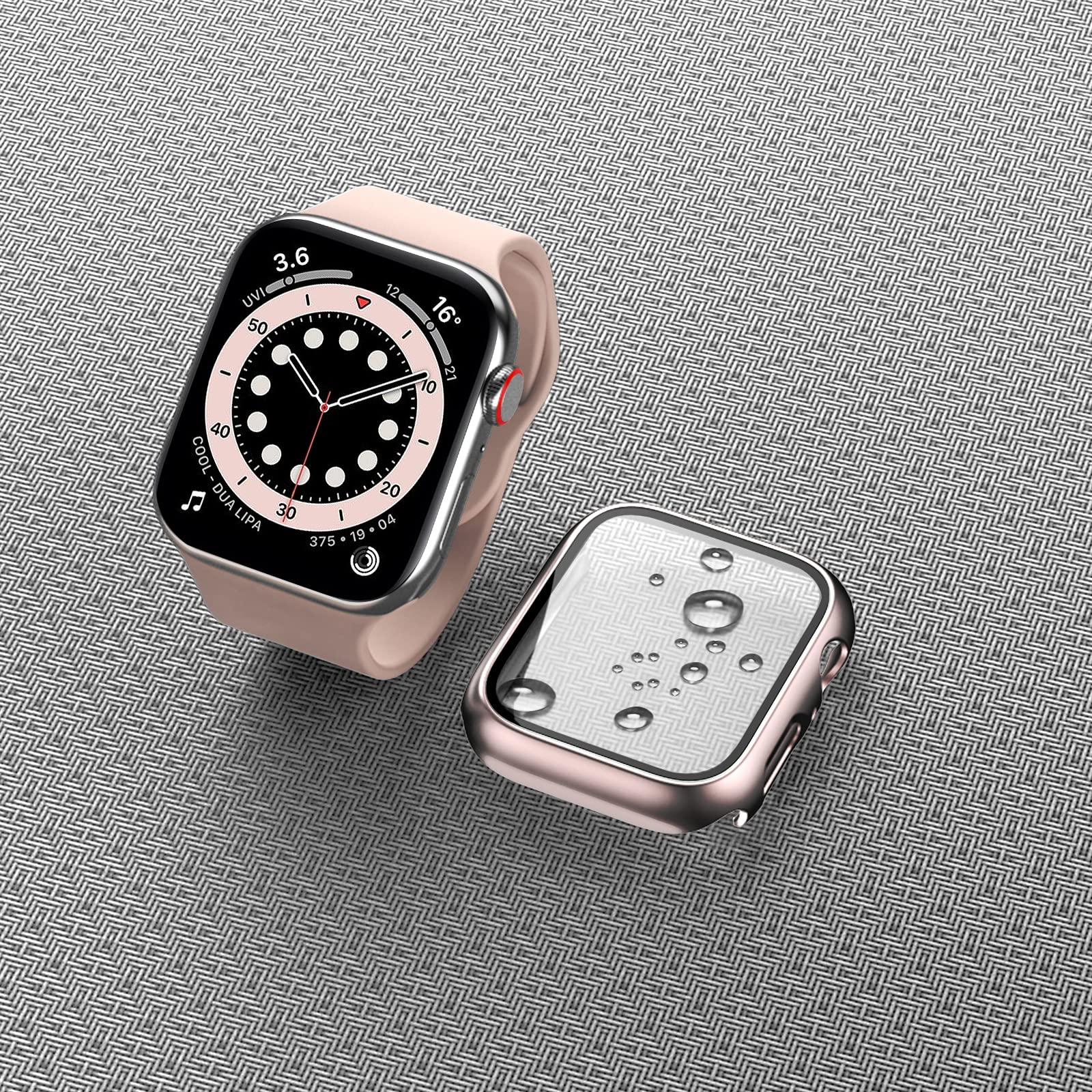 3 Pack Hard PC Case for Apple Watch Series 3/2/1 38mm - BHARVEST Protective Cover with Tempered Glass Screen Protector | Bubble-Free Design | Black, White & Rose Gold | Perfect for Gym, Work & Outdoor Activities