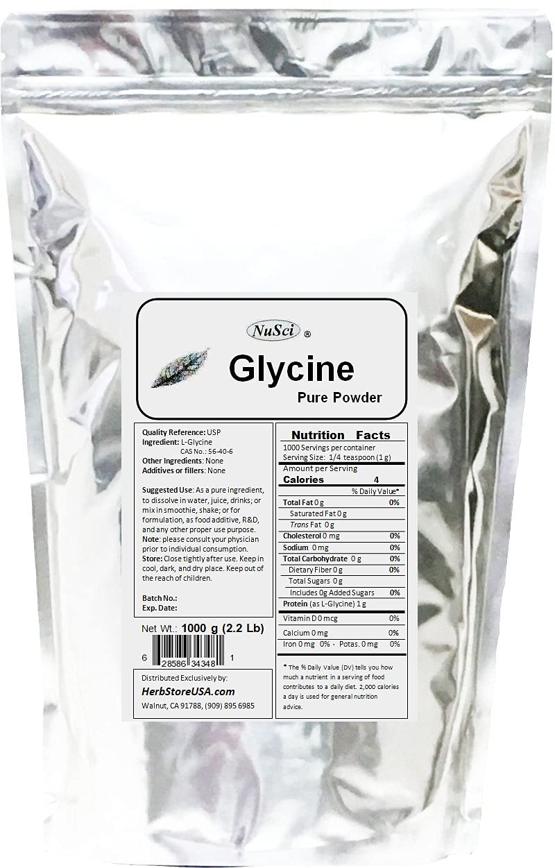 Pure Glycine Powder 1000g (2.2 lb) - USP Grade Bulk Supplement for Muscle Recovery, Sleep Support & Cognitive Function | Lab-Tested Amino Acid for Fitness, Stress Relief & Brain Health