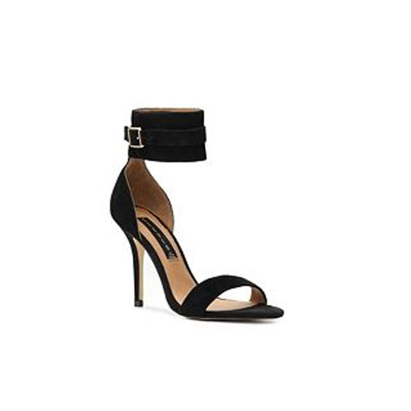 Steven Madden Black Suede Wide Ankle Strap Sandals for Women - Comfortable Summer Dress Shoes for Weddings, Parties & Casual Outings