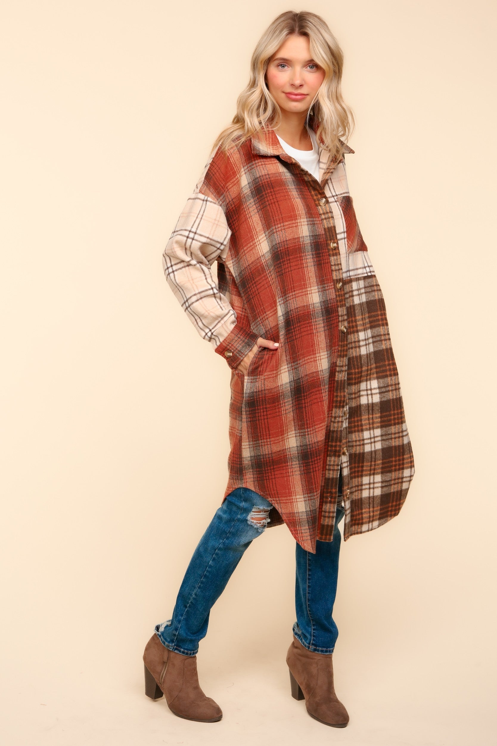 Stylish Flannel Plaid Oversized Shacket with Pockets - Warm & Cozy Overshirt for Fall & Winter | Perfect for Casual Outfits, Layering, and Outdoor Activities