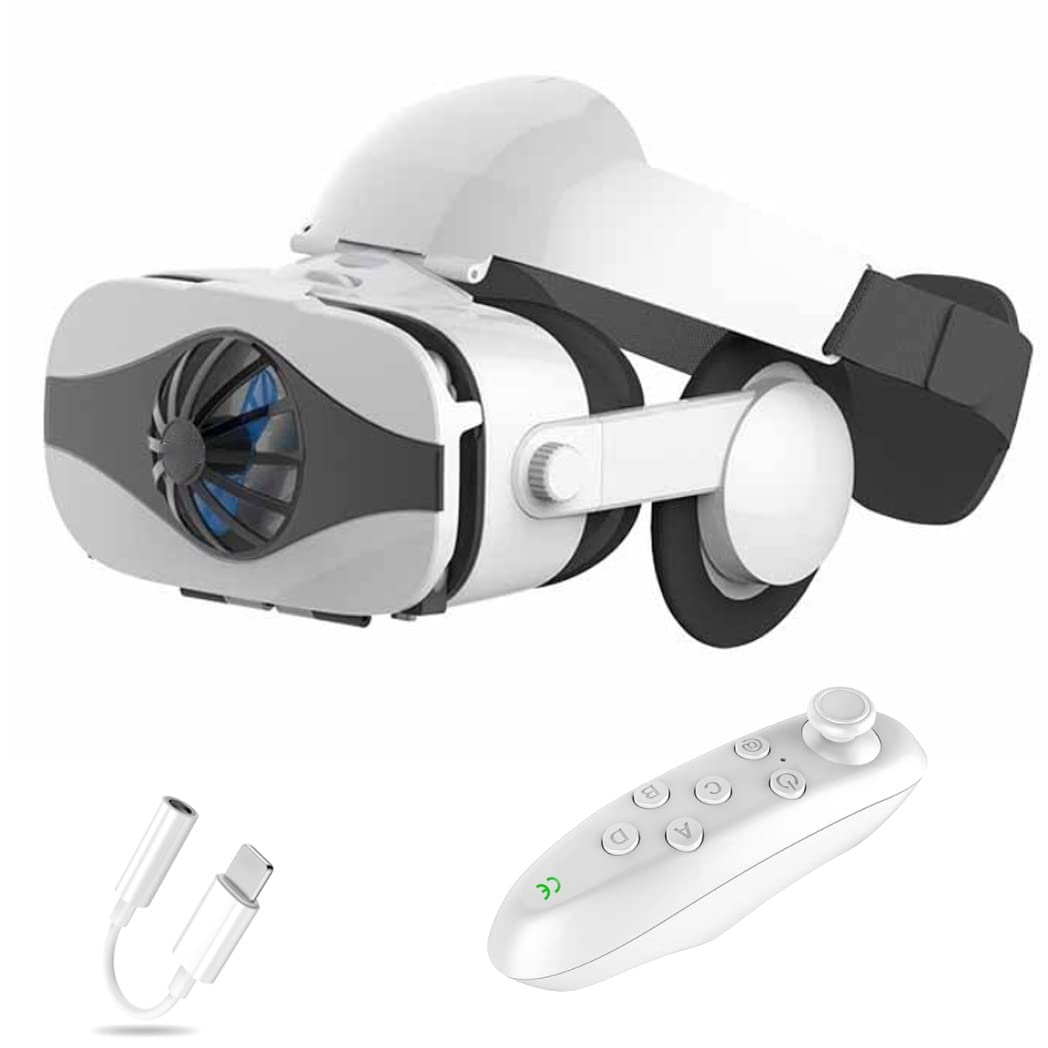 Lunette 3D VR Headset - Bluetooth Virtual Reality Glasses for iPhone 13 Pro Max/13 Pro/13/12/11 & Samsung Galaxy S21/Huawei/Xiaomi - Immersive Gaming & 360° Video Experience (Color: F, Size: iOS)