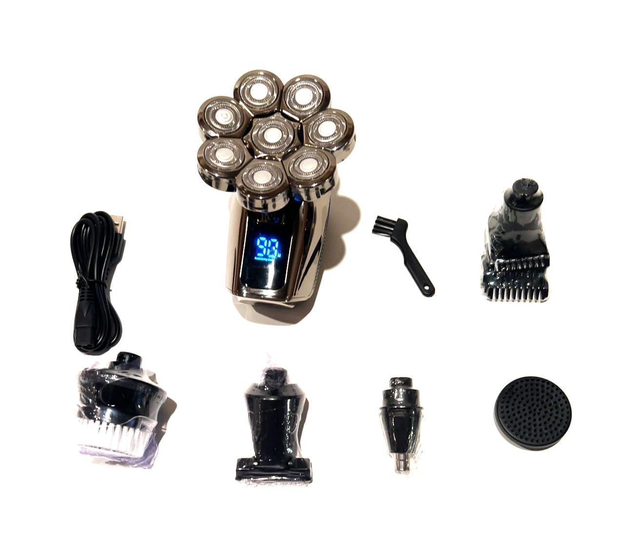 MuSOKI'S 8-Blade Electric Shaver for Men - Cordless Rechargeable Wet/Dry Shaver with LED Display - Perfect for Travel, Gym & Daily Grooming