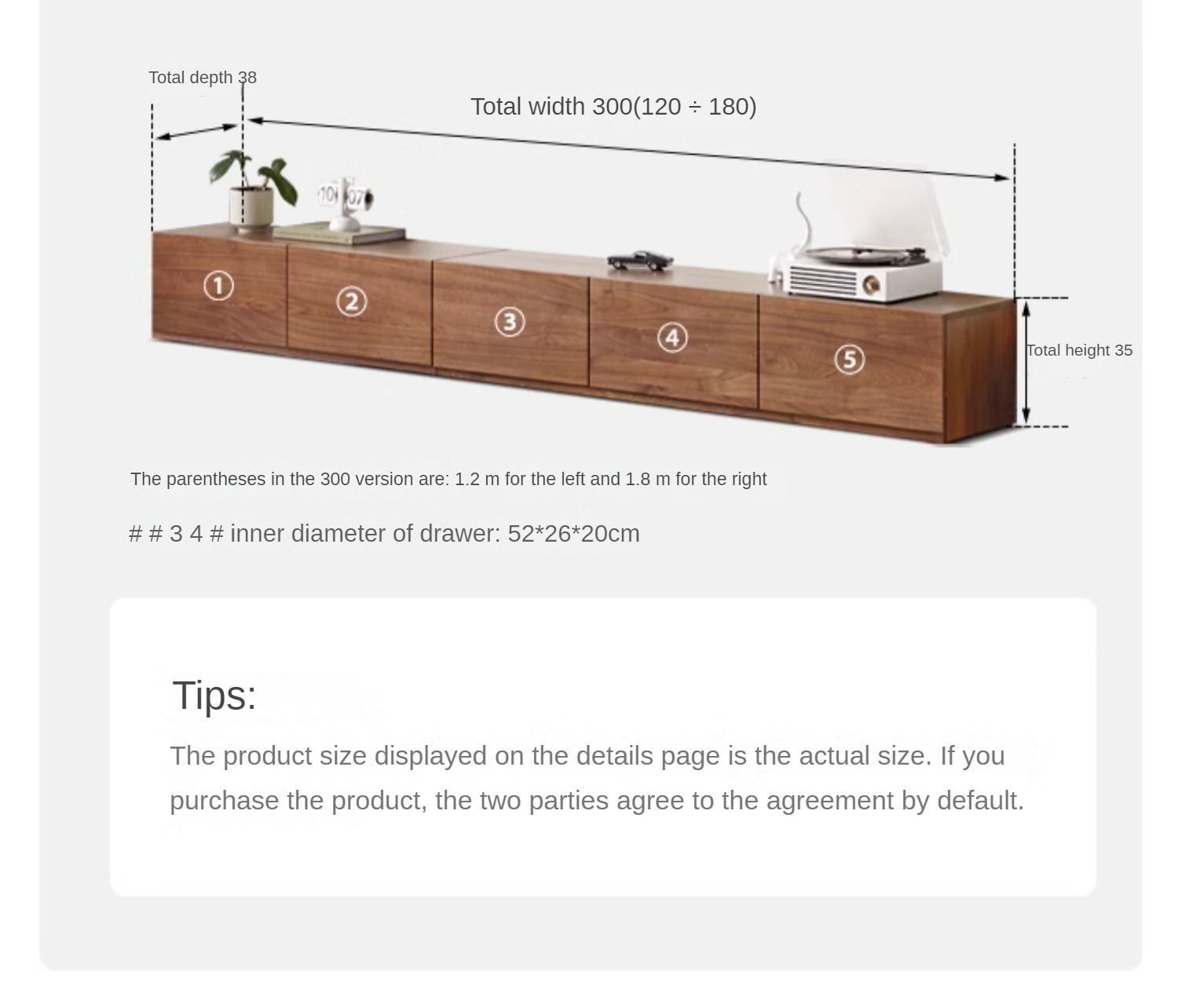 Premium Black Walnut & Ash Solid Wood TV Stand with Floor Splicing Design - Perfect for Living Room, Home Theater & Entertainment Center Setup