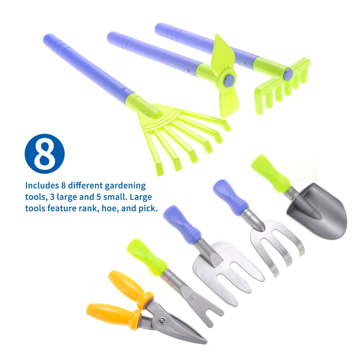 PowerTRC 15-Piece Kids Gardening Toy Set with Wagon - Outdoor Toddler Garden Tools for Sand, Beach & Yard Play - Pretend Play, Outdoor Activities & Educational Fun