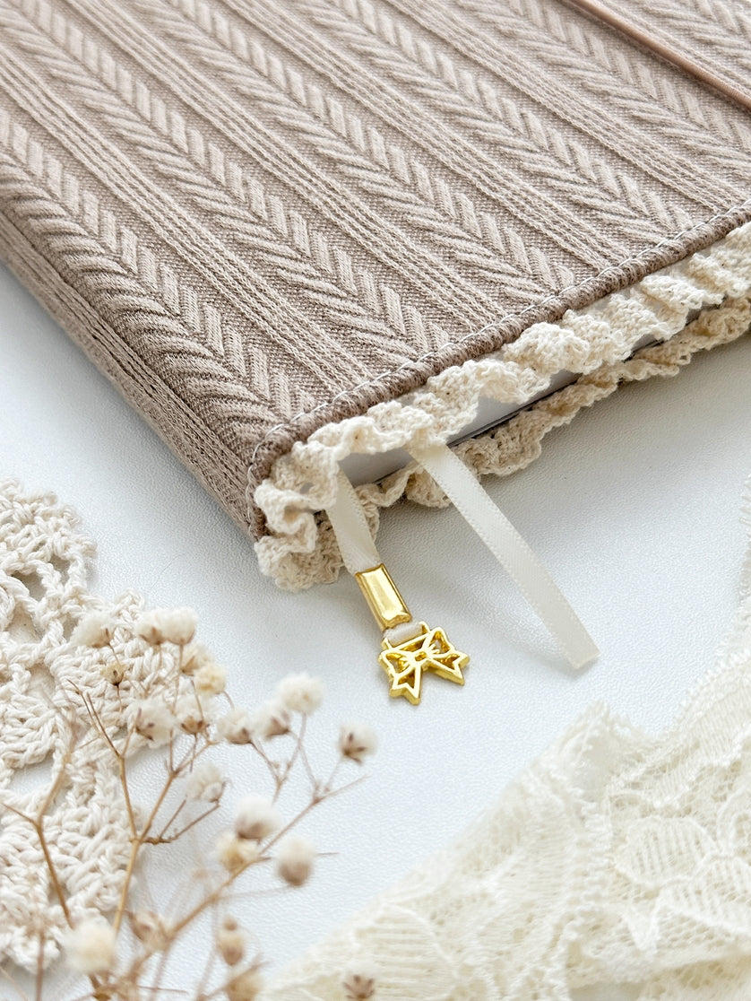 Brown Lace A5 Notebook - Elegant & Stylish Journal for Writing, Note Taking, and Gift Giving - Perfect for School, Office, and Creative Projects