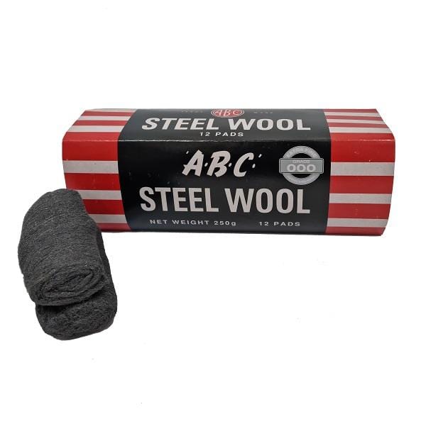 ABC Steel Wool 250g (12 Pack) - Extra Fine Grade for Cleaning, Polishing & Rust Removal - Perfect for Kitchen, Bathroom & DIY Projects