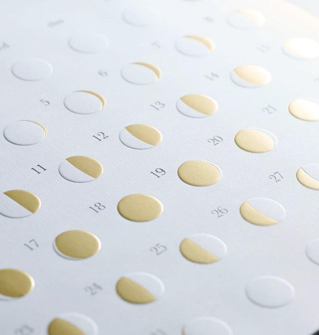 2025 Moon Calendar Michiru Gold - Lunar Phases Planner & Wall Decor | Perfect for Home, Office & Gift Giving
