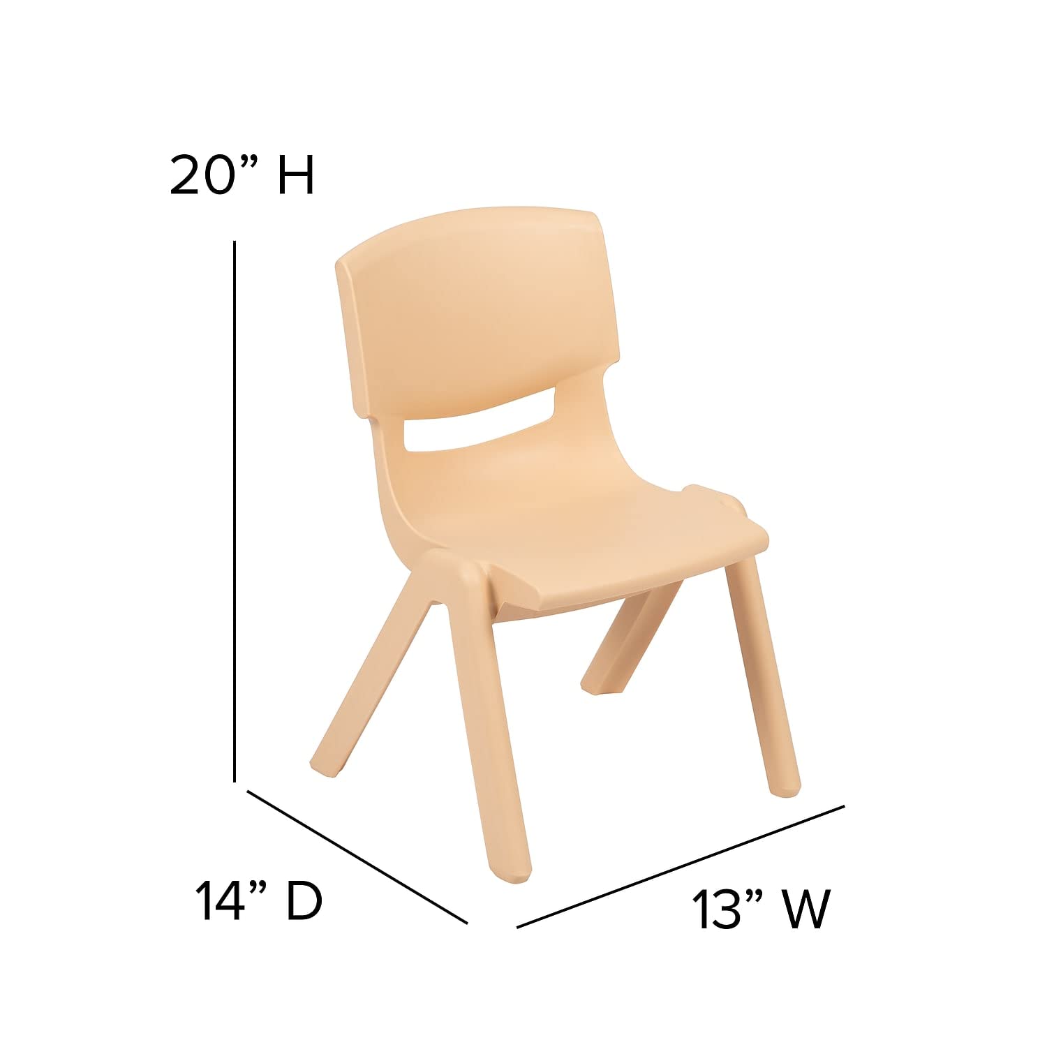 Flash Furniture Whitney 10-Pack Natural Plastic Stackable School Chairs - 10.5