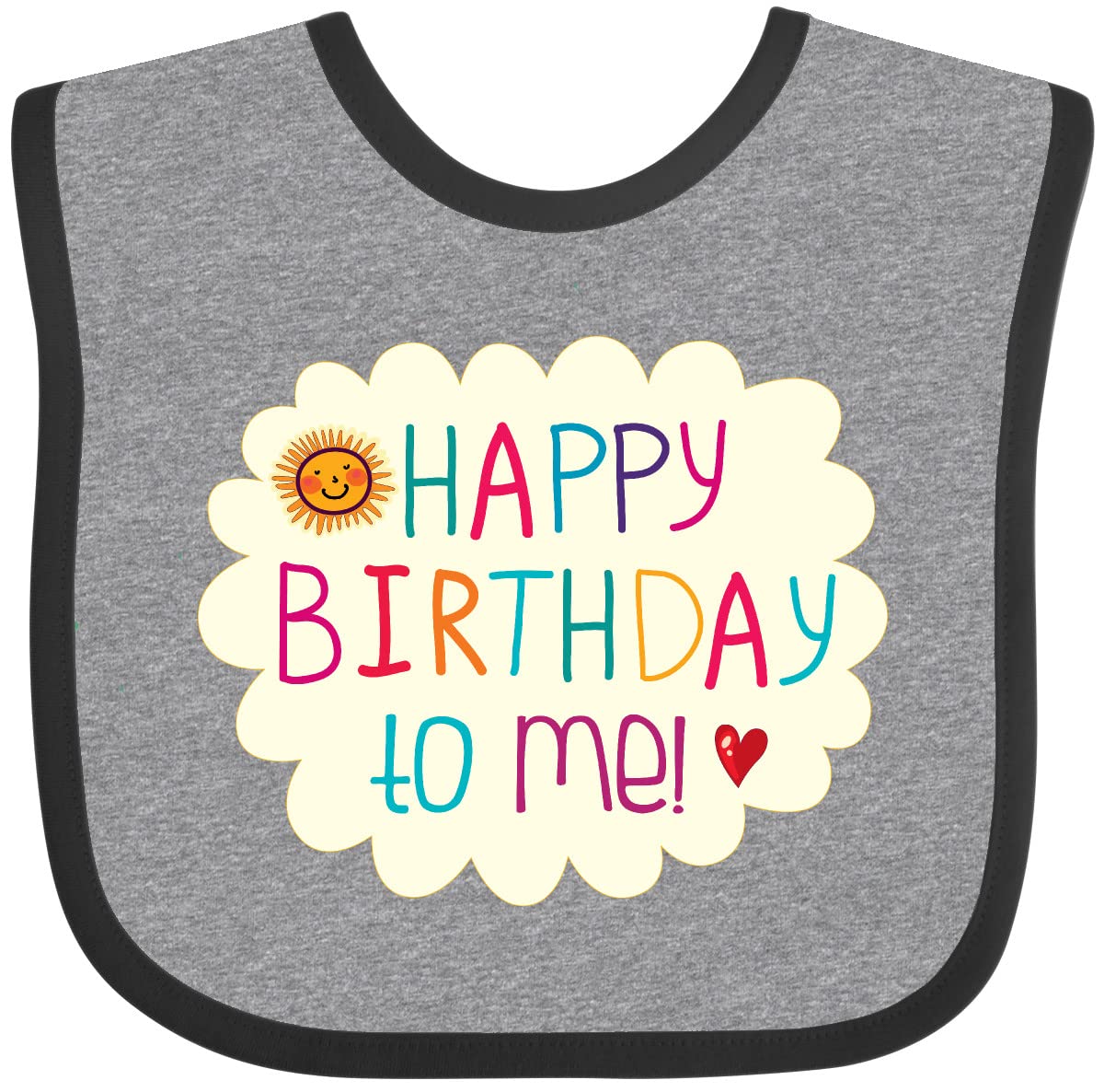 Inktastic Happy Birthday To Me Baby Bib - Soft Cotton Adjustable Infant Bib for Birthday Celebrations, Parties & Photo Shoots - Perfect 1st Birthday Gift for Boys & Girls