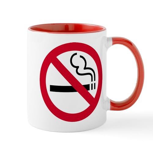 White/Red Inside - No Smoking Mug