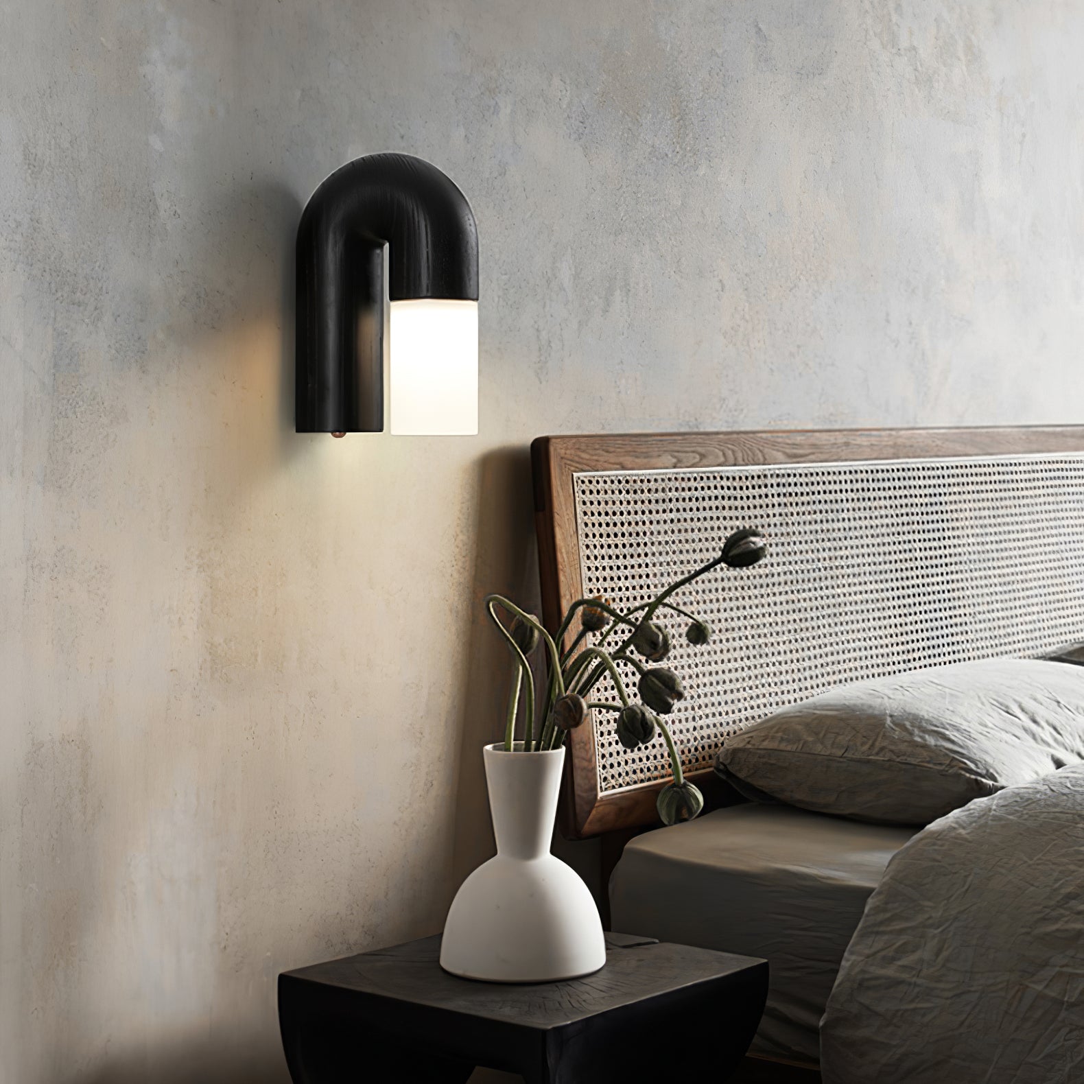 Arcus Modern Wooden Wall Lamp - Handcrafted Wood Wall Sconce with Warm LED Lighting for Bedroom, Living Room, and Hallway Decor