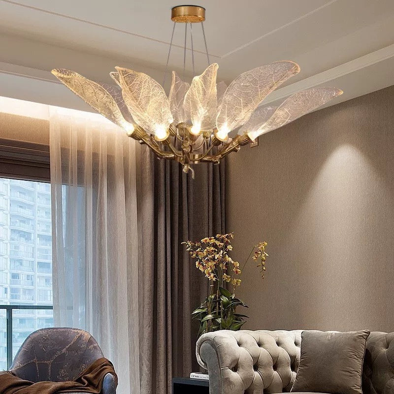 Modern Leaf Ceiling Light Fixture - Nature-Inspired LED Chandelier for Living Room, Bedroom, Dining Room - Energy Efficient Decorative Lighting for Home & Office