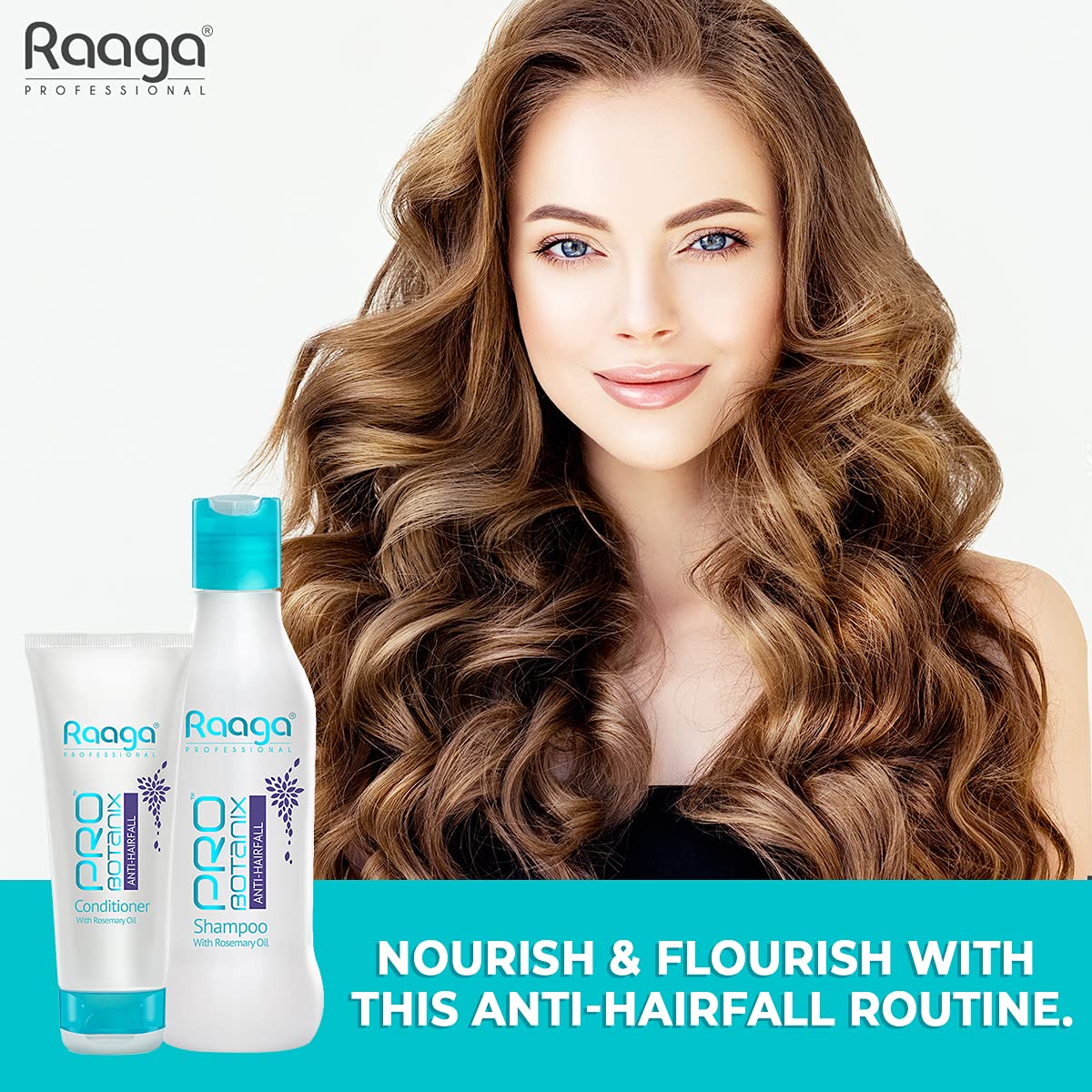 Raaga Professional Pro Botanix Anti-Hair Fall Conditioner with Rosemary Oil - Prevents Hair Breakage & Promotes Hair Growth - 100ml for Men & Women - Perfect for Daily Hair Care & Scalp Nourishment