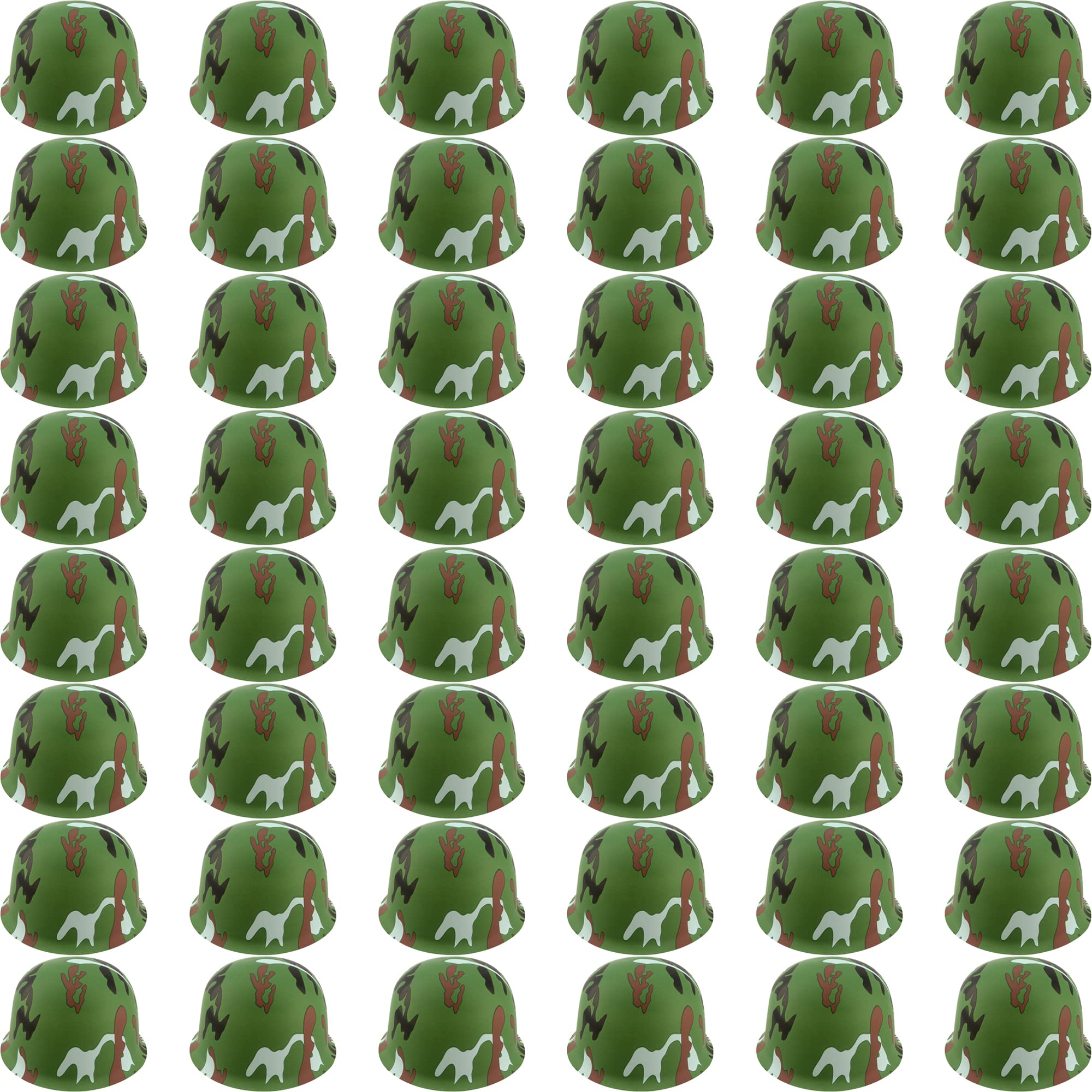 48 Pack Kids Army Helmets - Plastic Camouflage Soldier Hats for Boys & Girls - Halloween Costume Accessories & Camo Party Supplies - Perfect for Dress-Up, Role Play, and Military Themed Parties