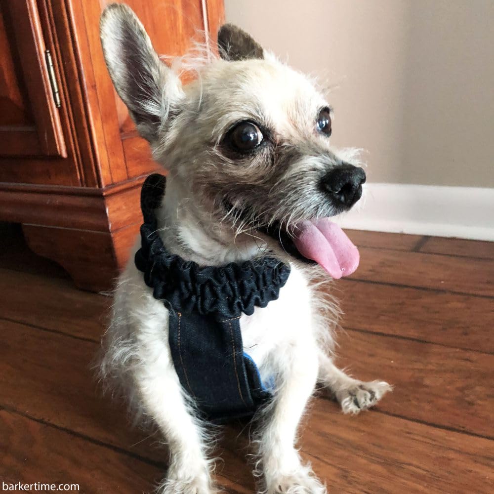 Denim on Black Dog Diaper Overall for Large Dogs - XL Size No Tail Hole - Made in USA - Perfect for House Training & Pet Fashion