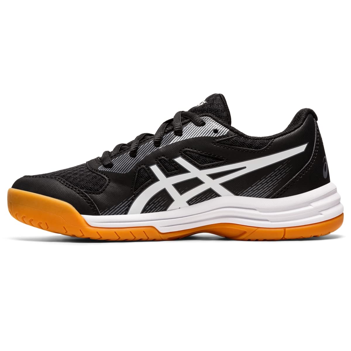 ASICS Upcourt 5 GS Kids Tennis Shoes - Black/White - Size 2 Little Kid - Lightweight & Durable for School, Sports & Daily Wear
