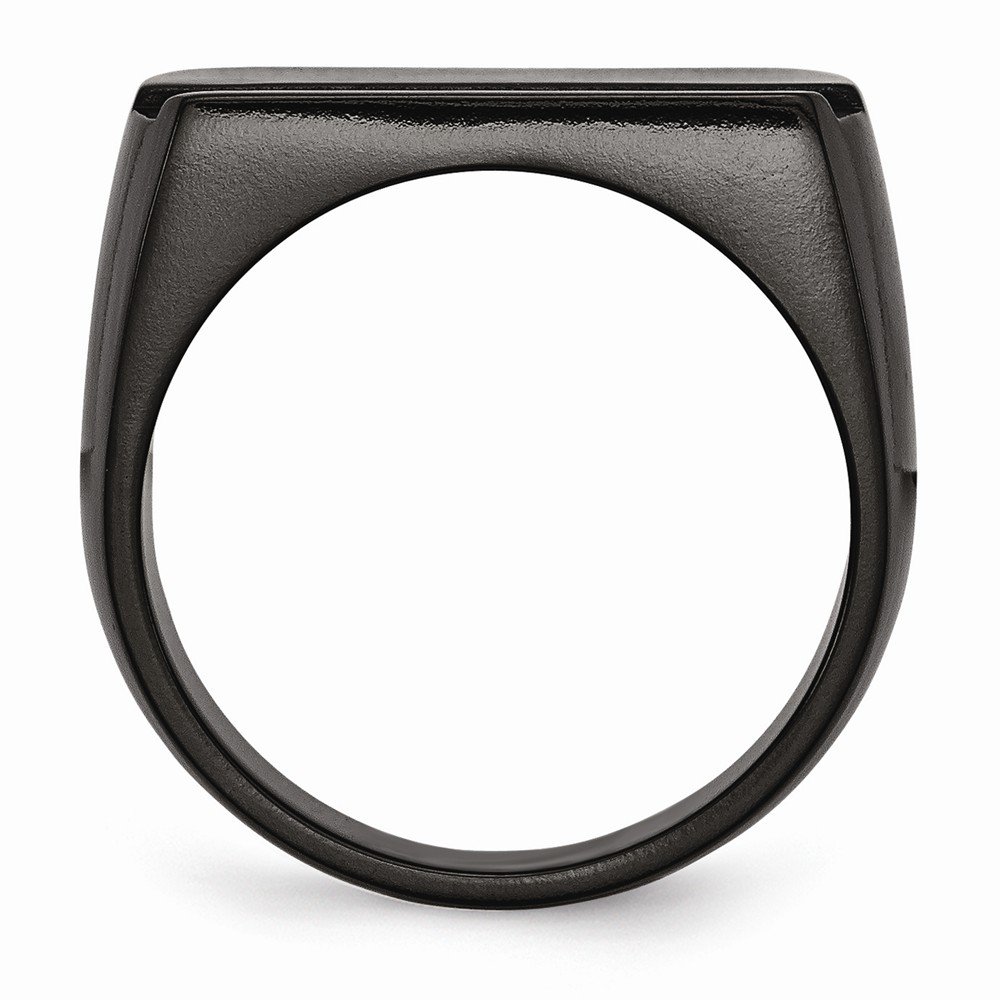Premium Solid Titanium Men's Ring - Black & Blue Anodized Stripe Design, Size 11 - Durable Wedding Band, Anniversary Gift, or Everyday Fashion Jewelry for Men
