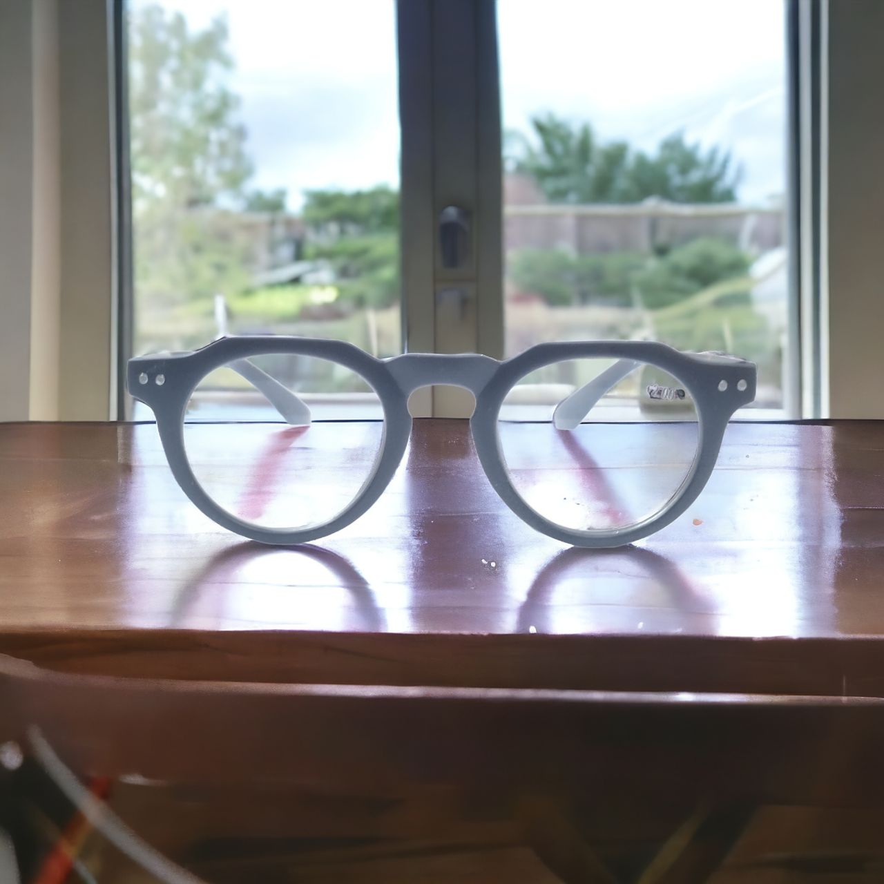 Round Hexa Full Frame Reading Glasses - Blue Light Blocking Computer Glasses for Men & Women - Perfect for Office Work, Reading, and Screen Time