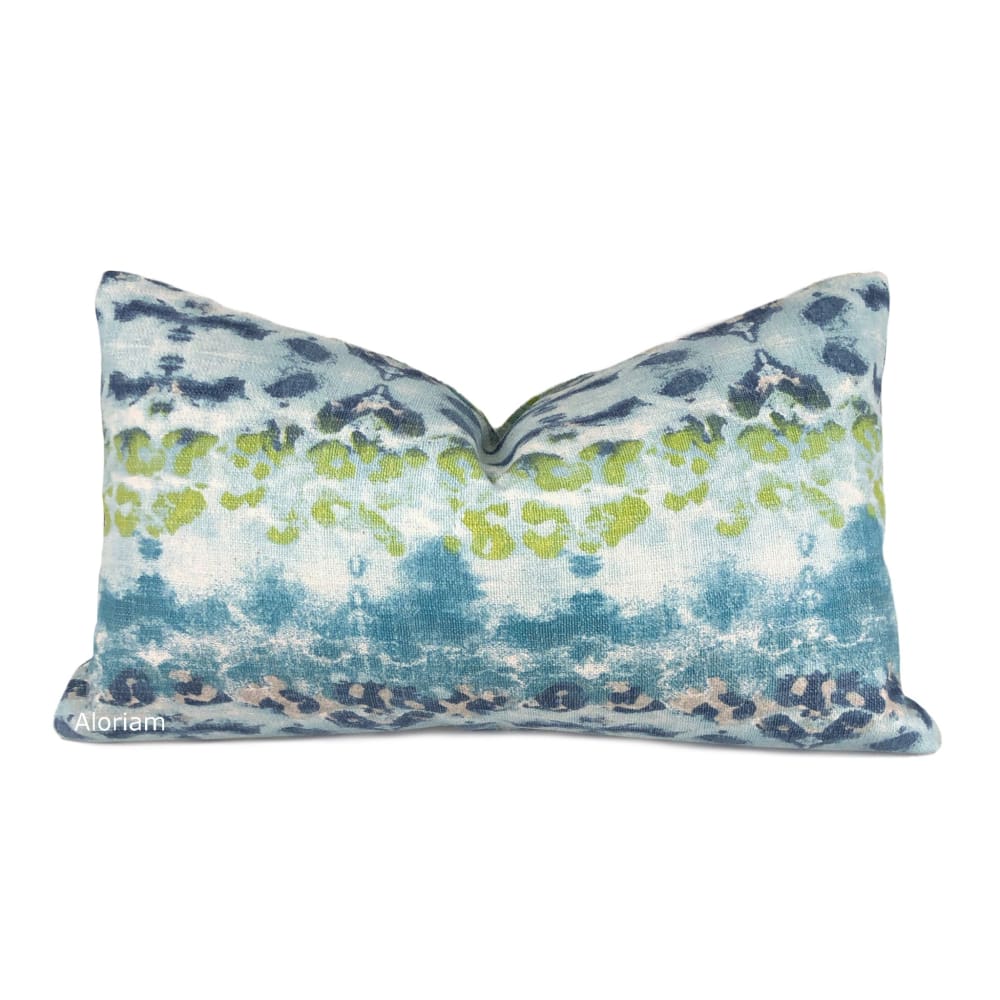 Eidele Blue Green Teal Abstract Print Pillow Cover - Modern Decorative Throw Pillow Case for Sofa, Bed, Couch - Home Decor & Living Room Accent