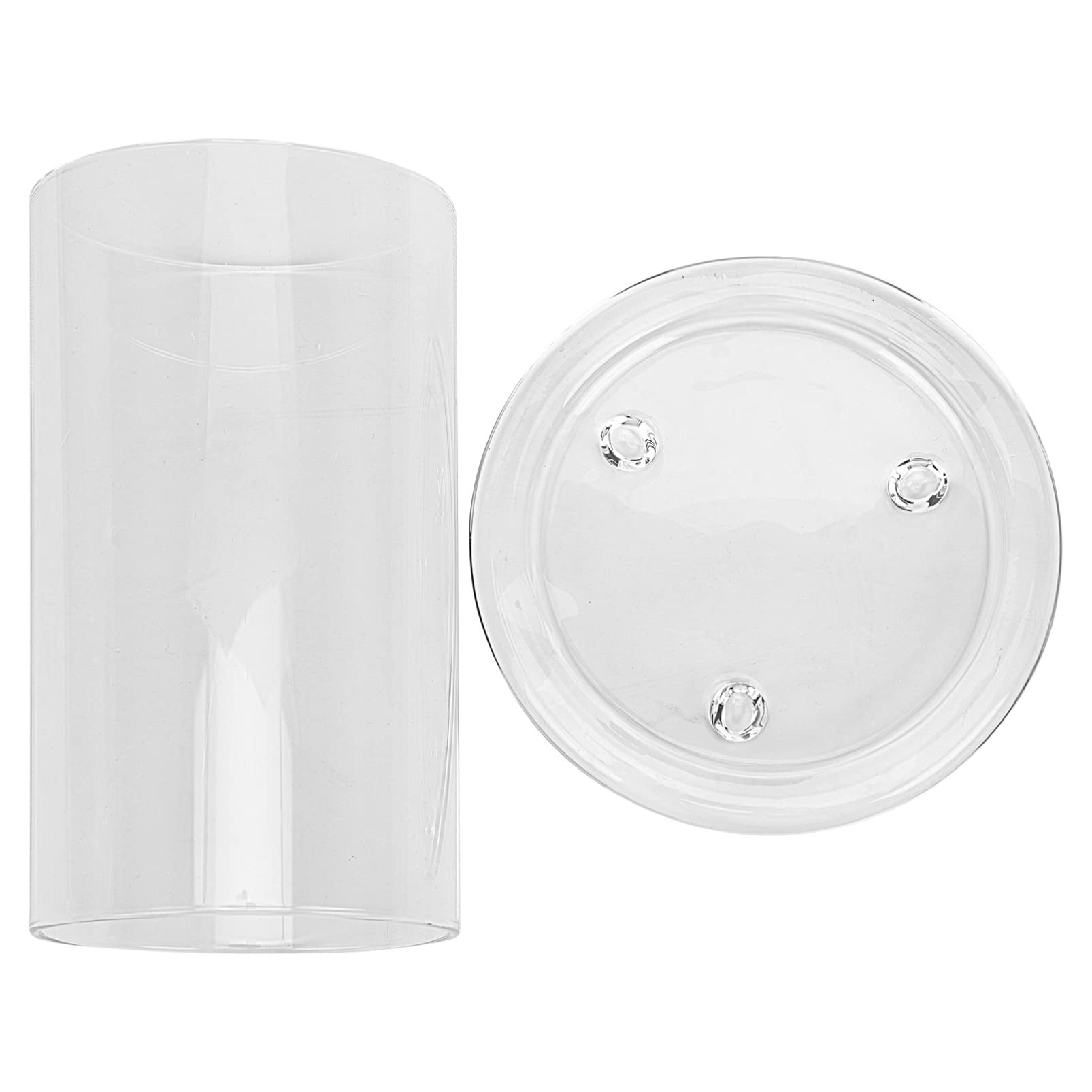 Cabilock Glass Bell Jar Dome Cloche - 1 Set Windproof Candle Holder, Open Ended Glass Lamp Shade & Desk Topper for Candles, Lip Gloss Display (Earth Tones) - Perfect for Home Decor, Wedding Centerpieces & Gift Packaging