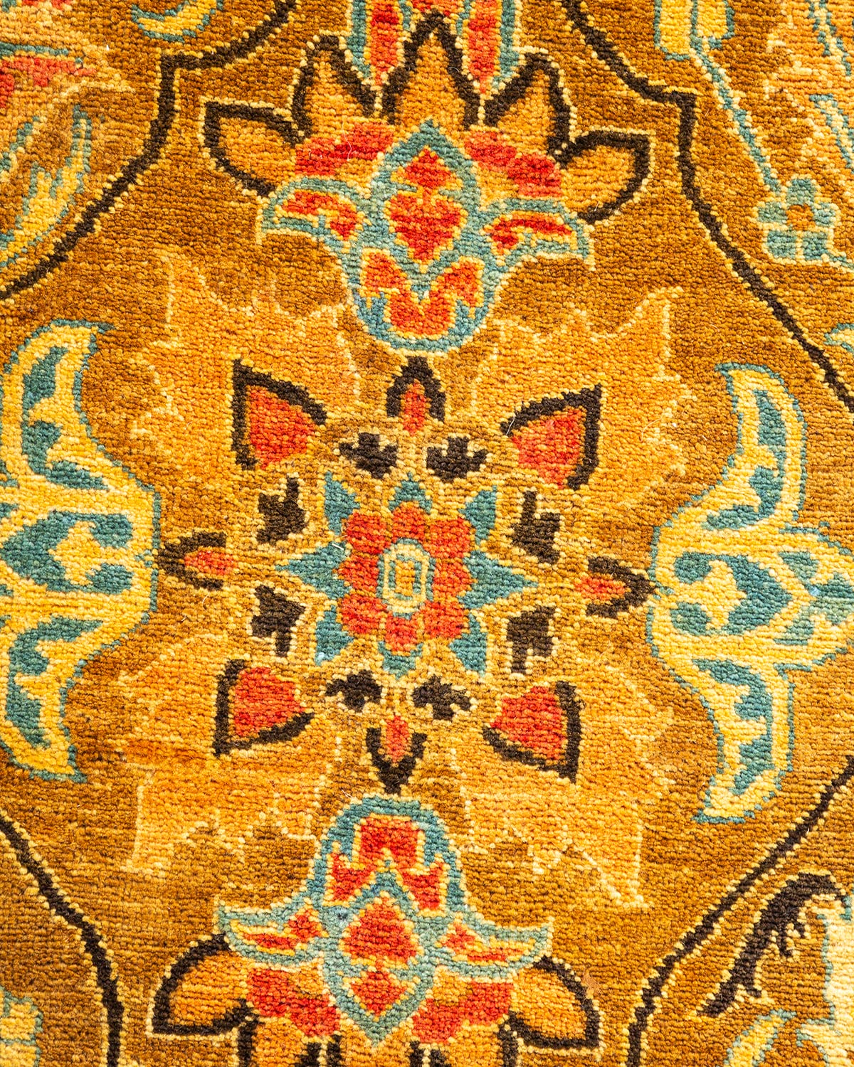 Handmade Wool Traditional Tribal Mogul Yellow 6x9 Area Rug - Solo Rugs One of a Kind Hand Knotted - Perfect for Living Room, Bedroom, or Office Decor