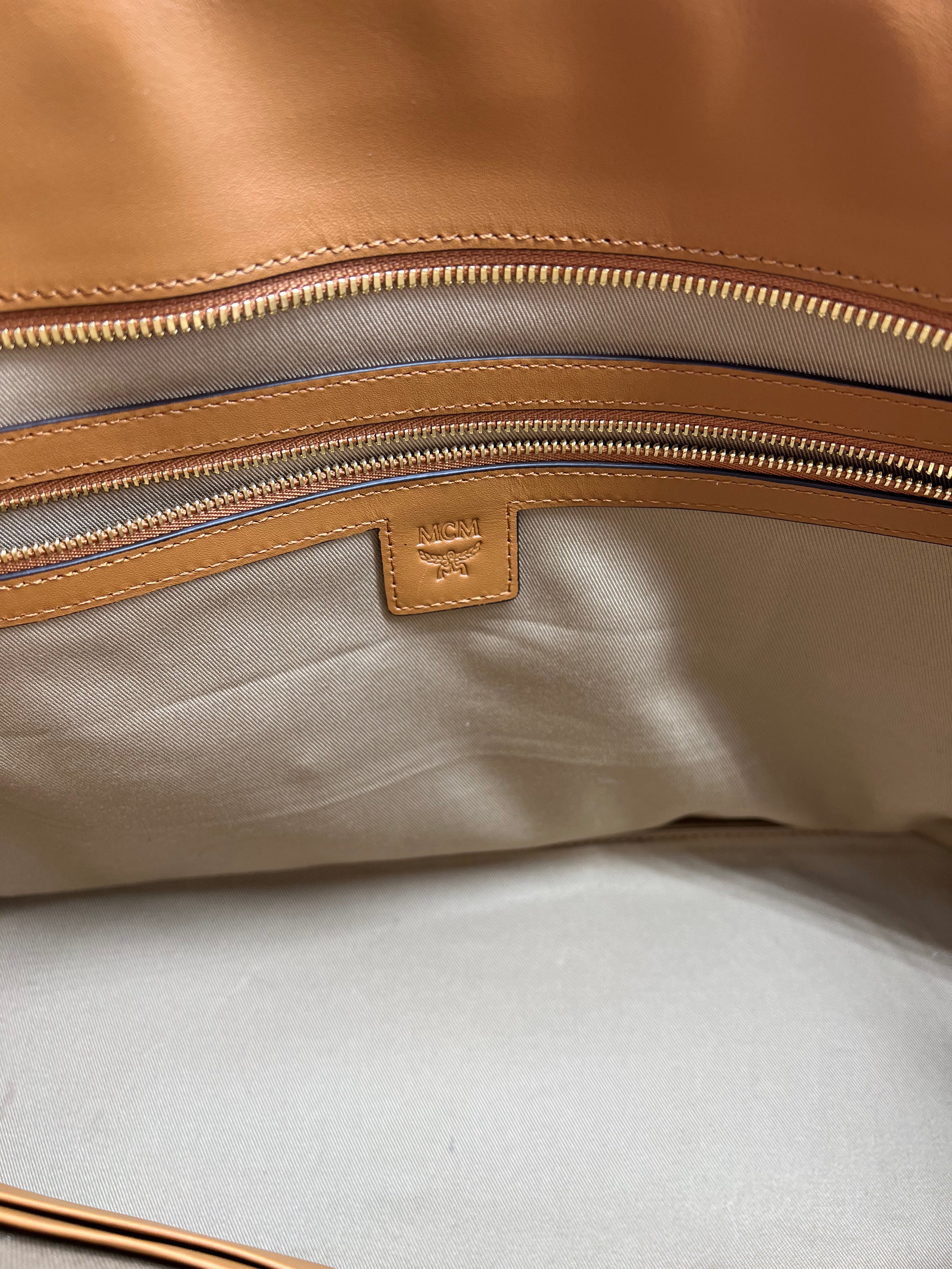 MCM Pink Medium Anya Visetos Tote Bag for Women | Stylish Designer Handbag for Work, Travel & Everyday Use