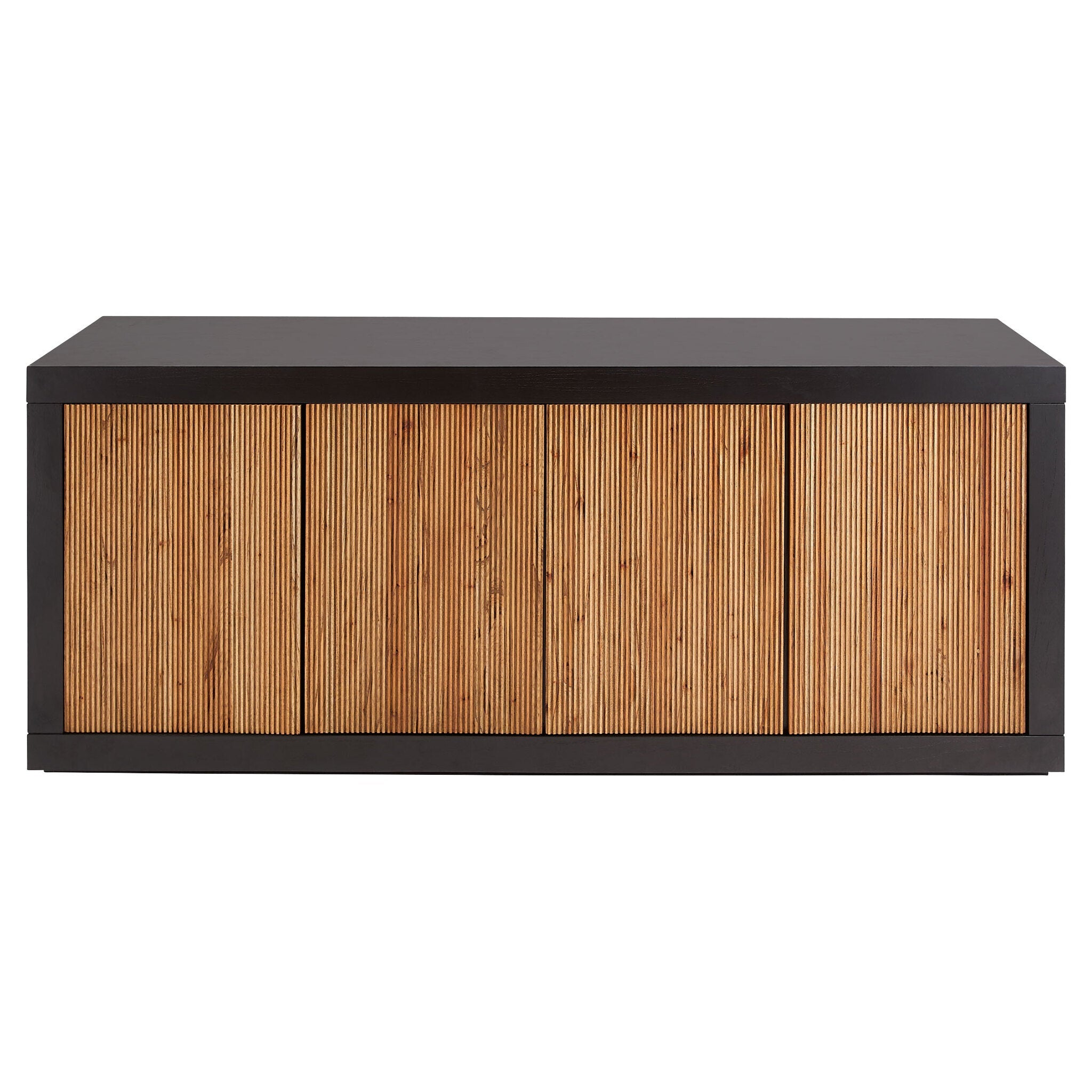 Cyan Design 11752 Belluno Credenza Cabinet - Medium Brown & Black Finish - Stylish Storage Solution for Living Room, Dining Room, or Entryway