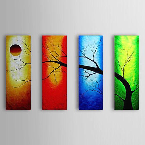 Stunning Tree and Moon Acrylic Landscape Paintings - Handmade Canvas Wall Art for Bedroom Decor | Perfect for Living Room, Office & Home Interior Design