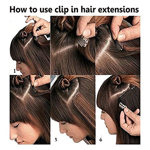 Premium Synthetic Hair Extensions for Women - 20-24 Inch Curly Dark Brown Clip-in Hairpieces (6-Pack) | Perfect for Parties, Weddings & Daily Styling