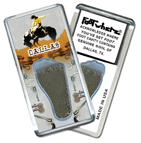Dallas 'FootWhere' Cowboy Fridge Magnet - Made in USA (DL205) - Perfect for Home, Office & Travel Souvenirs