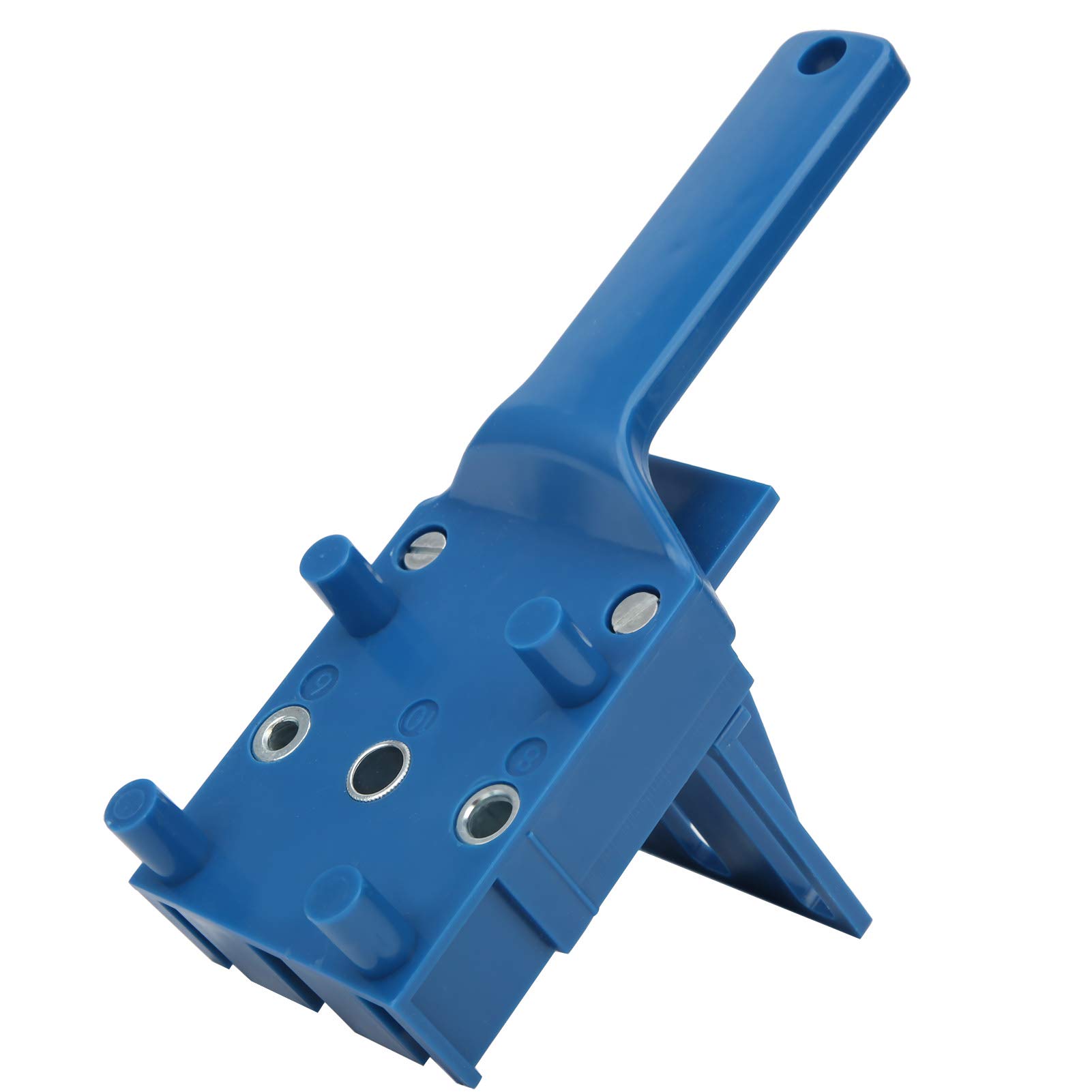 ABS Plastic Adjustable Distance Punch Locator with 10mm Drill Bits - 1mm Precision Drill Guide for Woodworking, Round Dowel Splicing & Mechanical Punching (Blue) | Perfect for DIY Projects, Carpentry & Metalworking