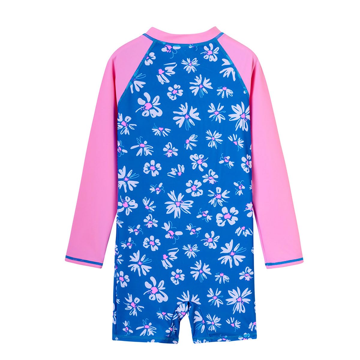 Girls Long Sleeve Rash Guard Swimsuits with Zipper - UV Protection Swimwear for Kids, Beach, Pool & Water Sports