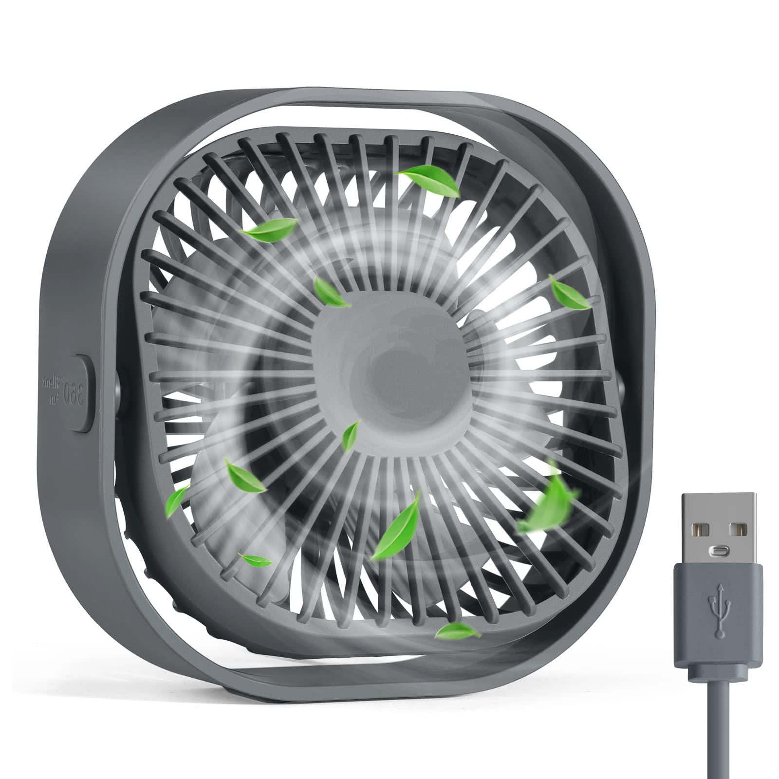 4 Inch Small USB Desk Fan - 3-Speed Portable & 360° Rotatable Mini Cooling Fan | USB-Powered Desktop Fan for Home, Office, Bedroom, Dorm | Perfect for Indoor, Outdoor & Summer Use | Great Gift Idea for Students & Professionals