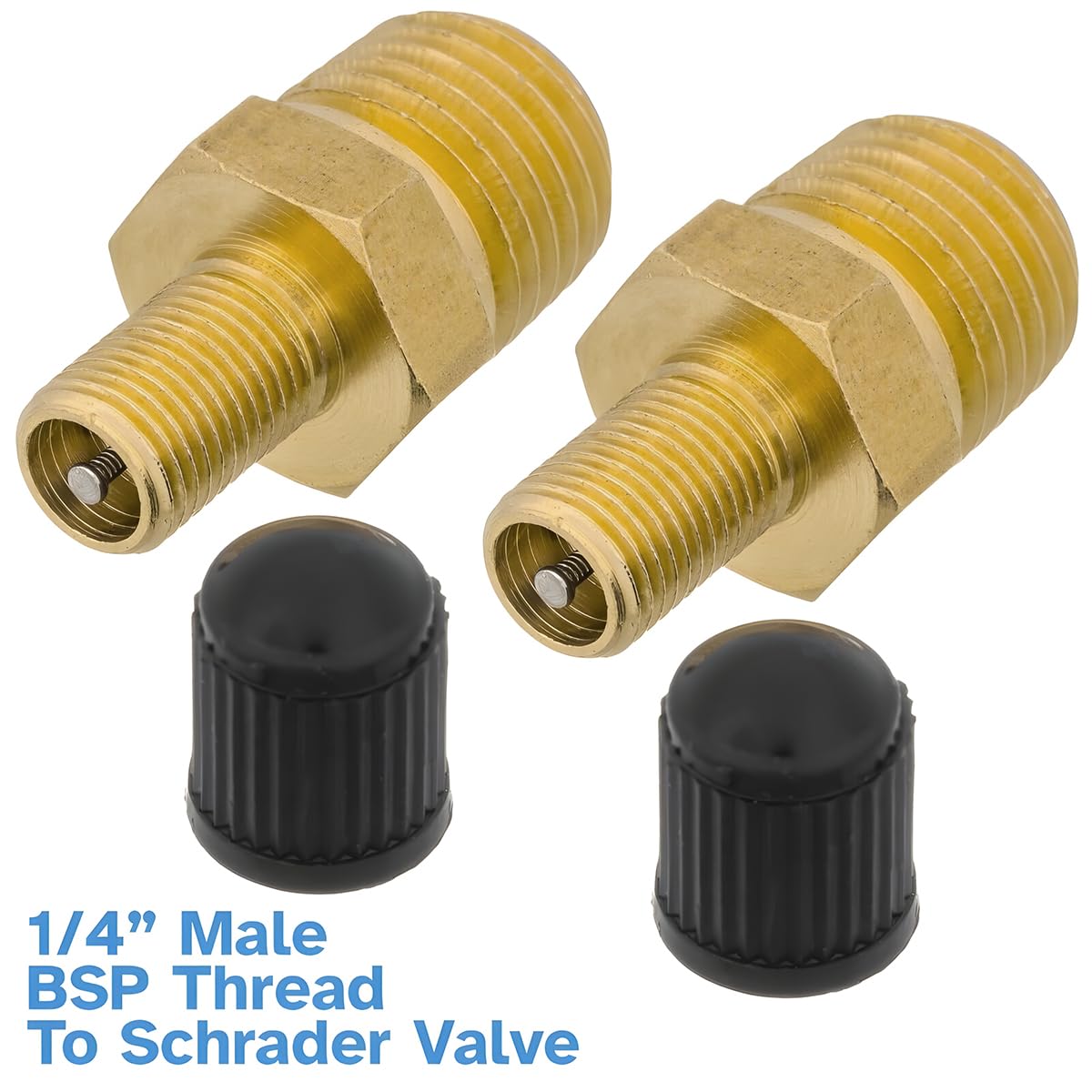 2PCS Brass Car Air Inflator Adapter - 1/4