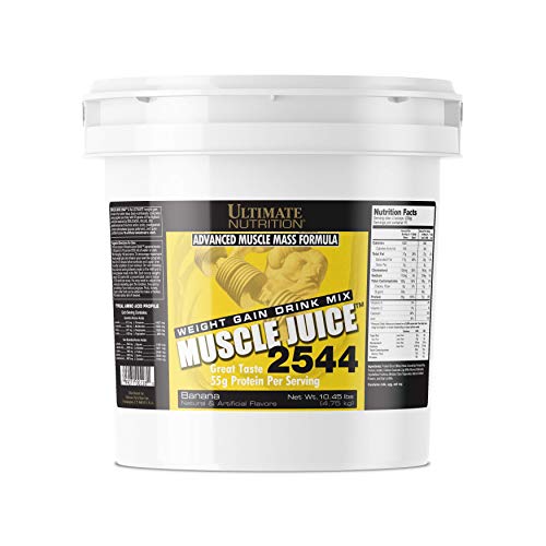 Ultimate Nutrition Muscle Juice 2544 - High Protein Weight Gainer Powder for Lean Muscle Mass (10.45 lbs, Banana Flavor) | Whey Protein Concentrate, Isolate, Casein & Egg White Blend | Perfect for Post-Workout Recovery & Bodybuilding Nutrition