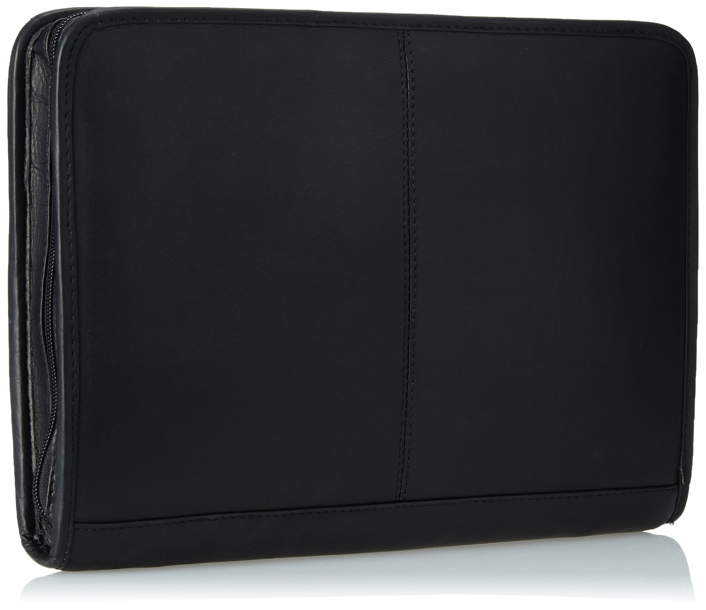 Claire Chase Classic Zippered Leather Folio for Business - Black Professional Portfolio Organizer for Documents, iPad, Laptop | Perfect for Office, Travel & Meetings