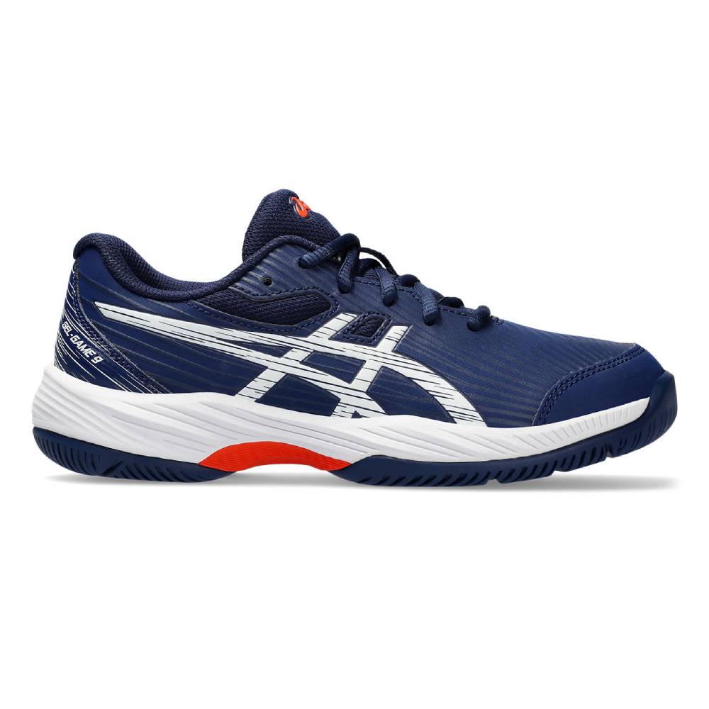 ASICS Gel Game 9 GS Junior Tennis Shoes for Girls - Lightweight Court Sneakers with Shock Absorption (Blue/White) - Perfect for Junior Tennis Training & Matches