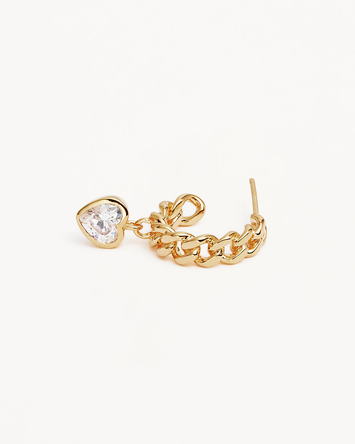 18K Gold Vermeil Radiant Heart Curb Hoop Earrings for Women - Elegant Dainty Huggie Hoops for Everyday Wear, Date Night & Special Occasions