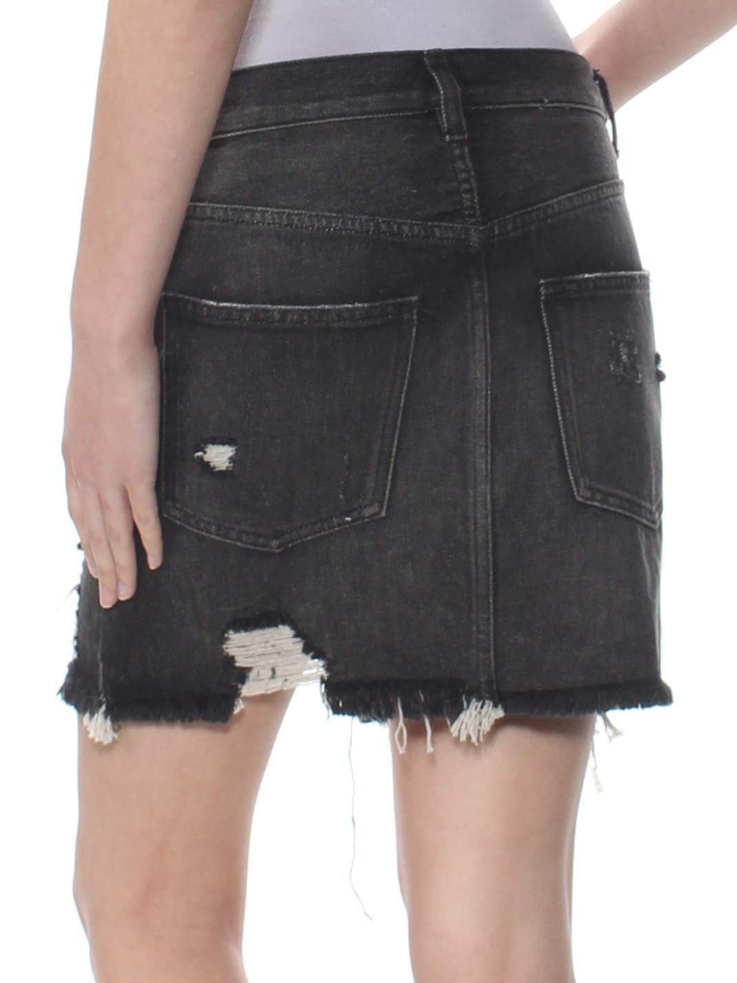Free People Relaxed & Distressed Black Skirt Size 26 | Boho Chic Mini Skirt for Women | Perfect for Music Festivals, Beach Outings & Casual Street Style