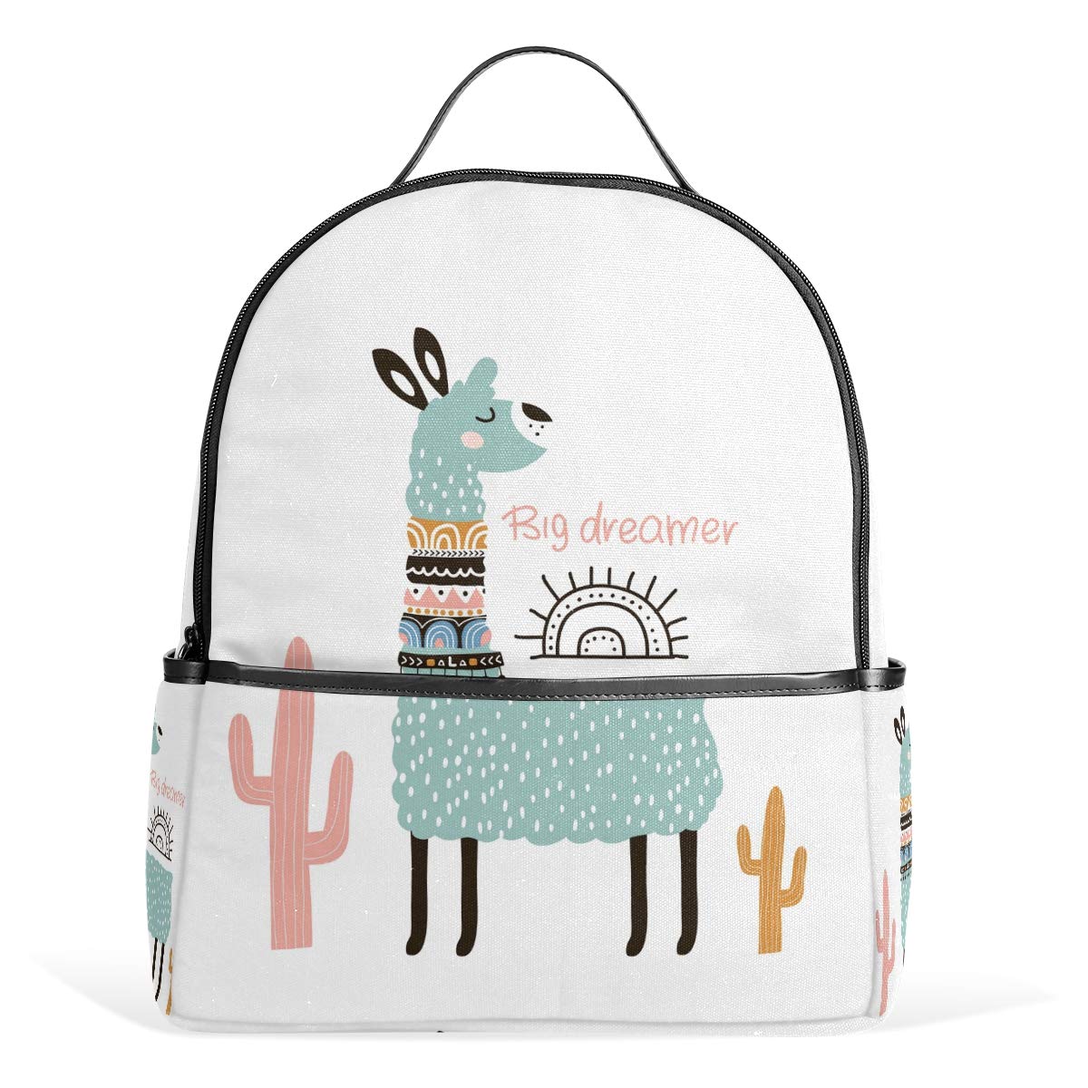 Adorable Cartoon Llama Backpack for Kids & Teens - Cute Alpaca School Bag with Laptop Compartment, Water Resistant Daypack for Boys, Girls, Men & Women - Perfect for School, Travel, Sports & Outdoor Activities